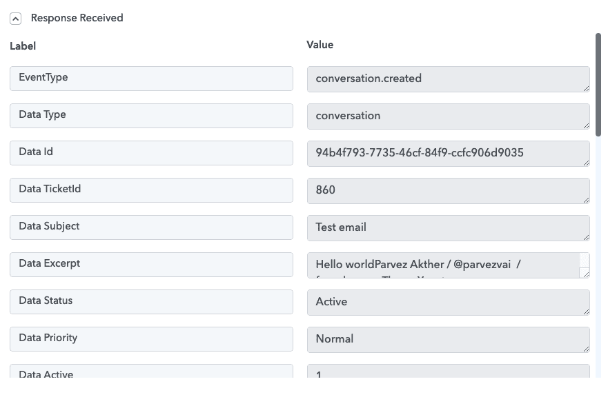 Pabbly webhook response