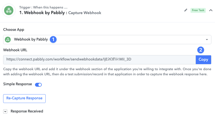 Pabbly connect webhook trigger
