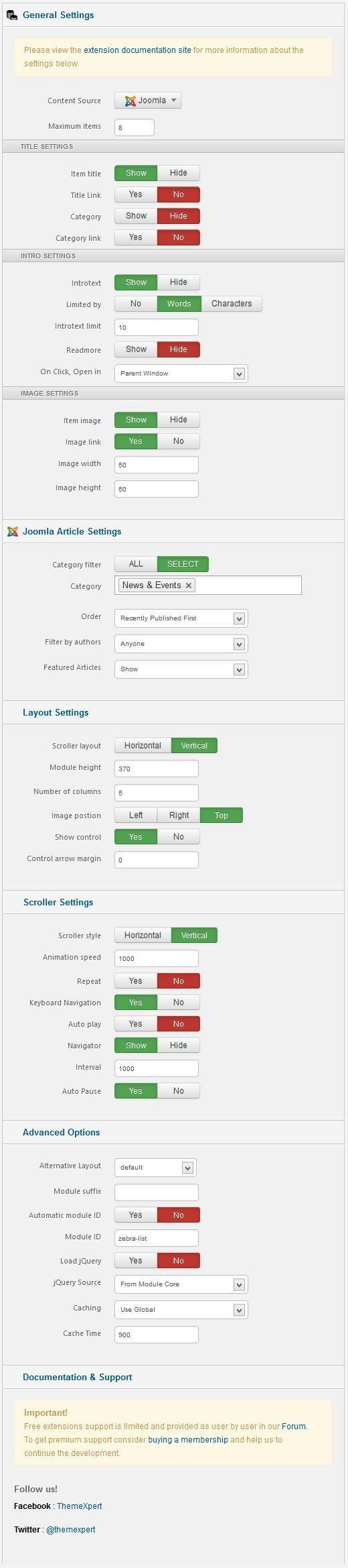Themexpert Template Module Positions