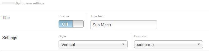 Split Menu Settings