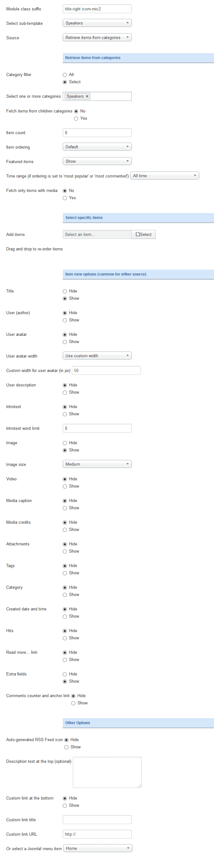 Keynote Speakers settings
