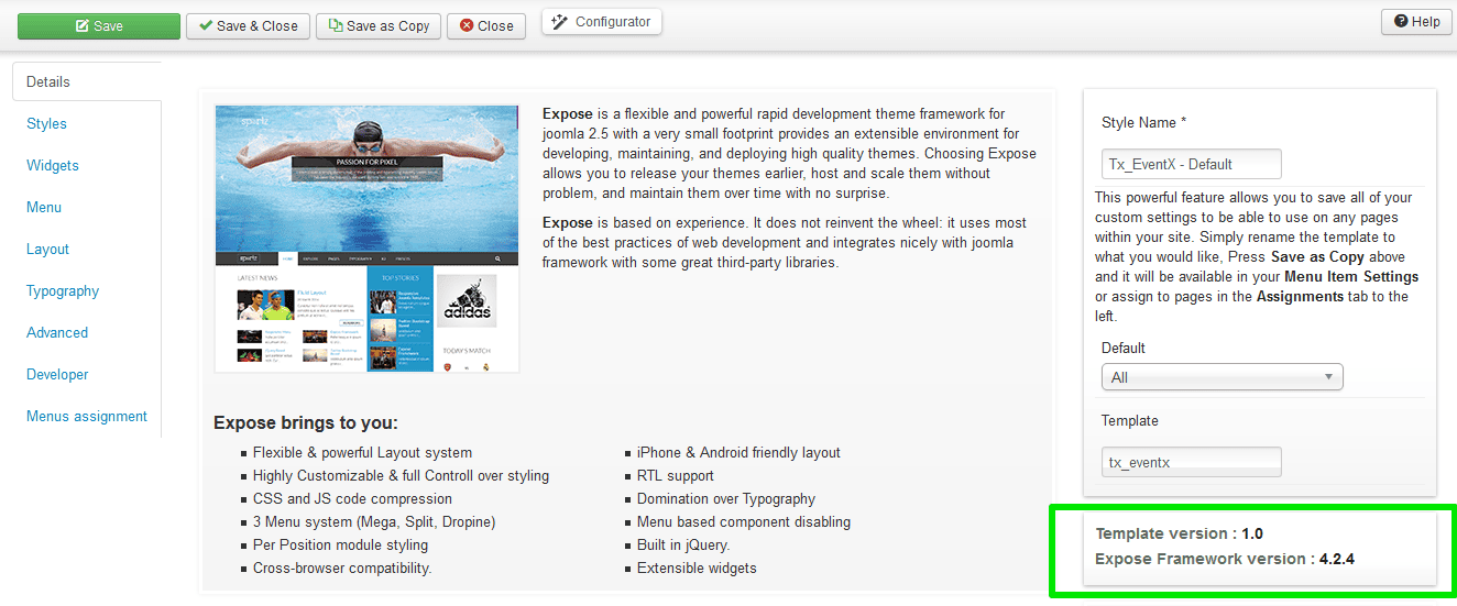 Expose framework version