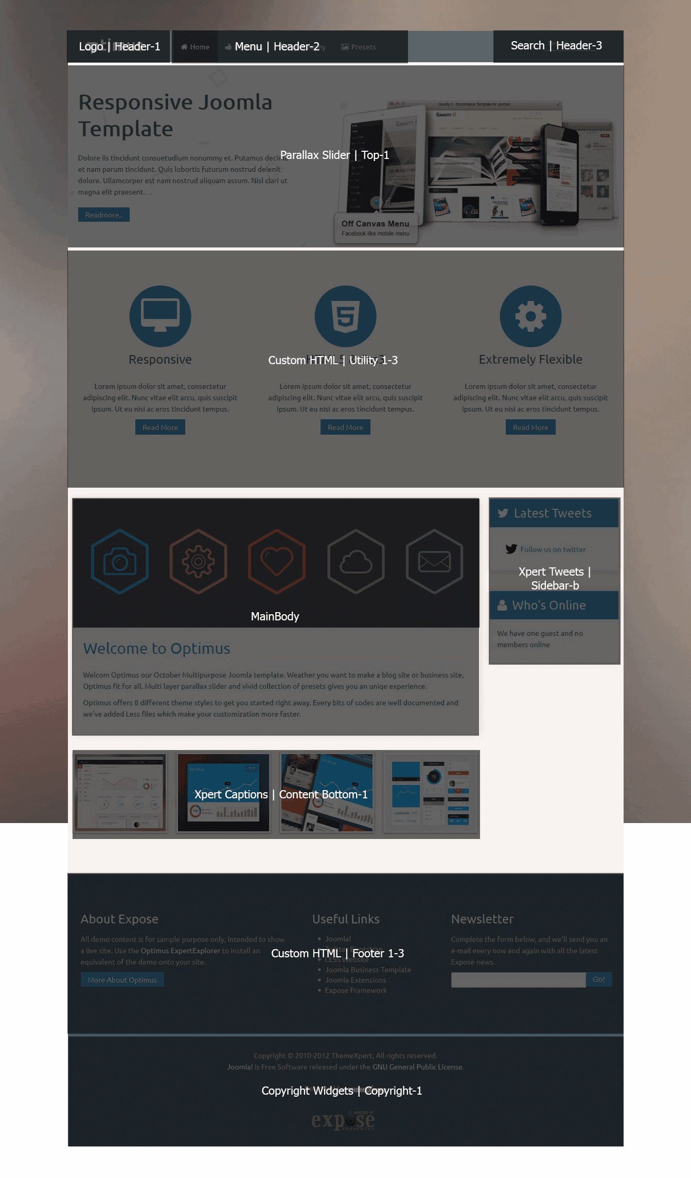 Optimus Homepage