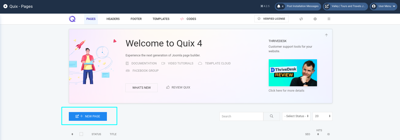 quix dashboard