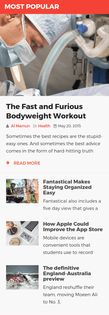 Sidebar Most Popular Front