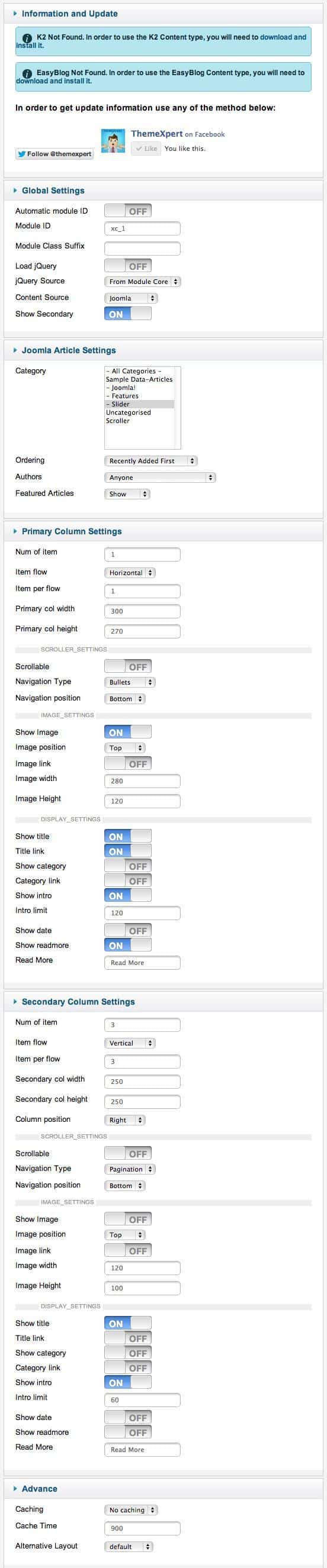 xpert captiosettings