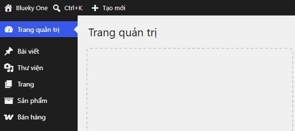 Các nhóm công cụ chính trên thanh điều hướng Blueky One.
