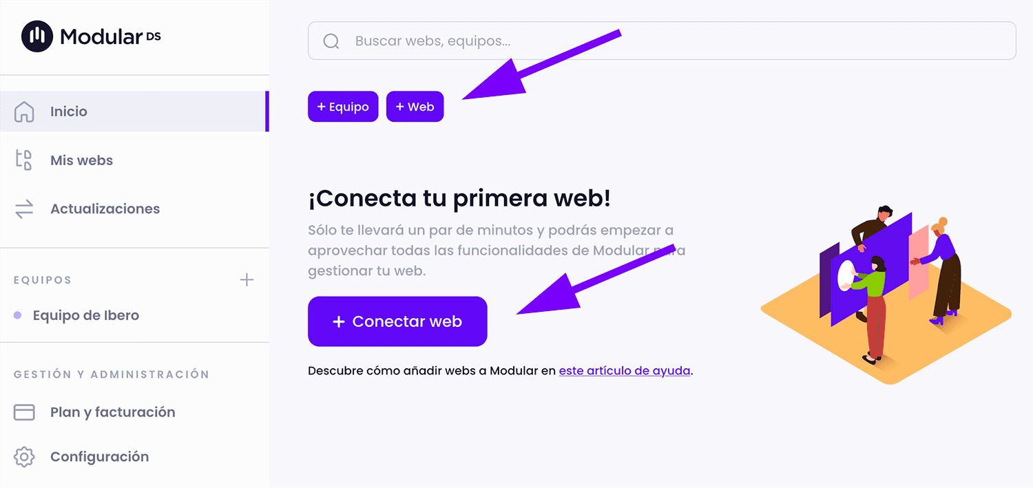 Botones conectar web