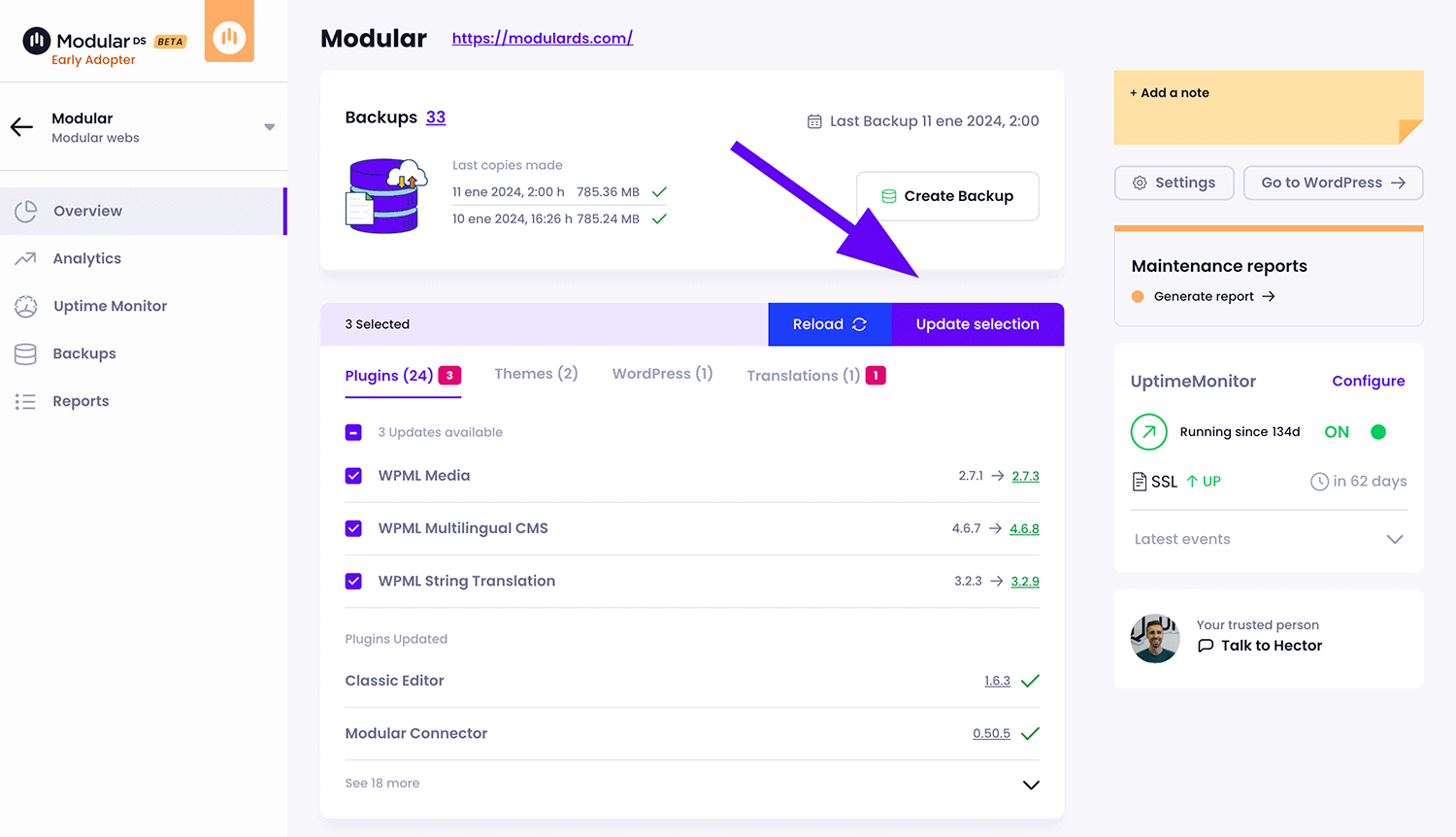 Modular updater