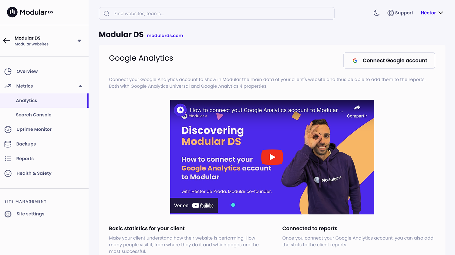 Google Analytics Modular