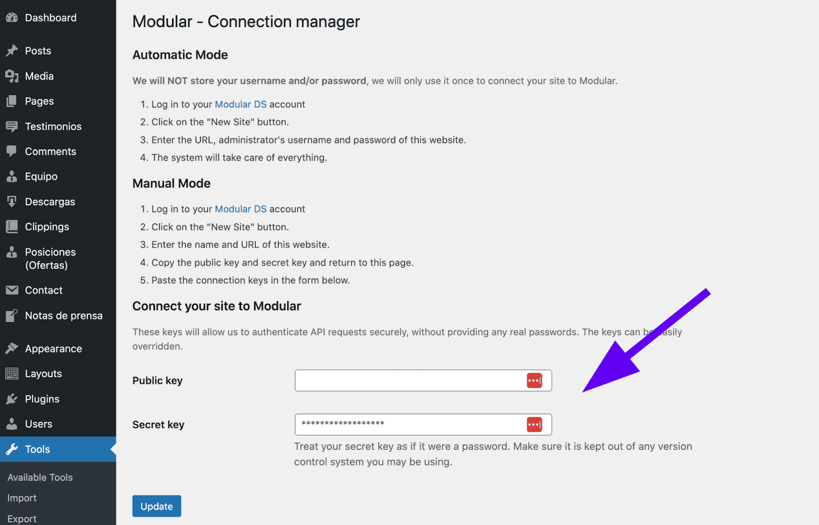 Modular plugin configuration