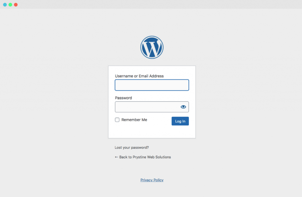 WordPress Login Panel