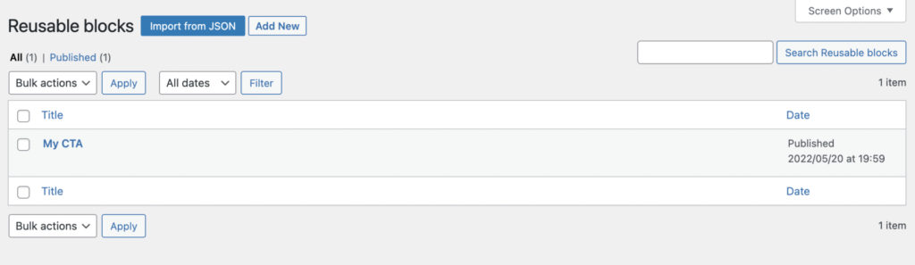reusable blocks Reusable blocks
