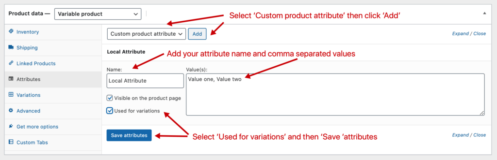 Adding a local attribute