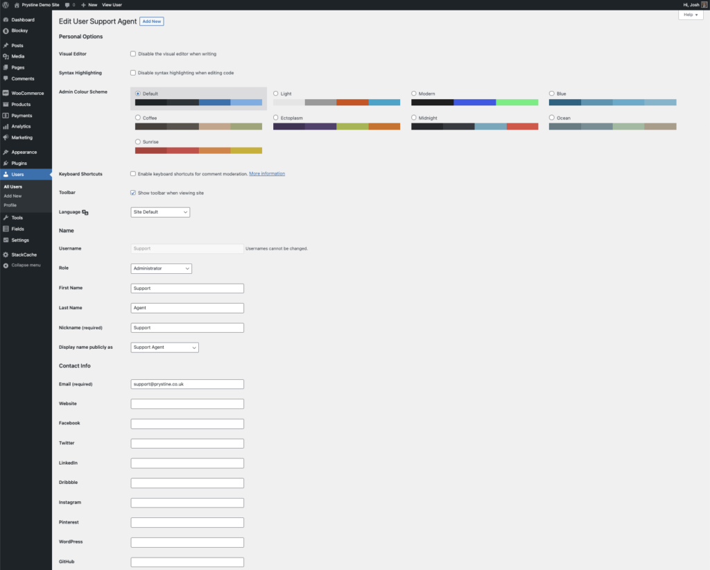 Figure #4 - Editing a user