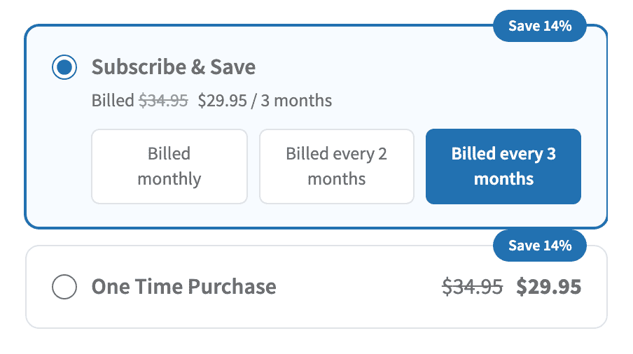 Screenshot of the plan selector with the third duration button selected and the billing note updated to show the 3-month price