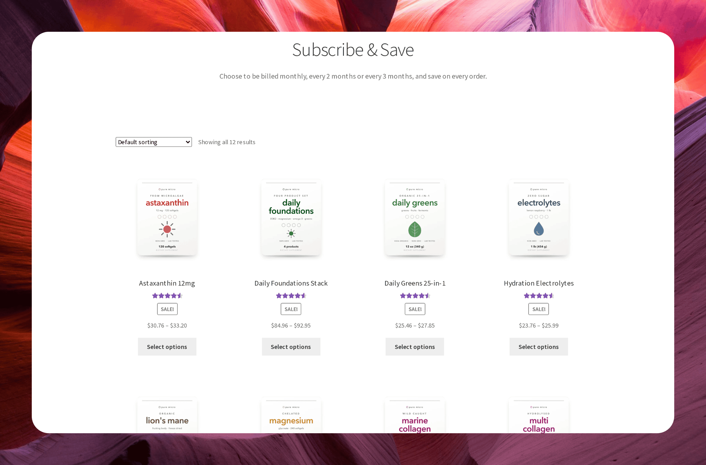 Screenshot of a WooCommerce category page showing plan-priced products in the product grid
